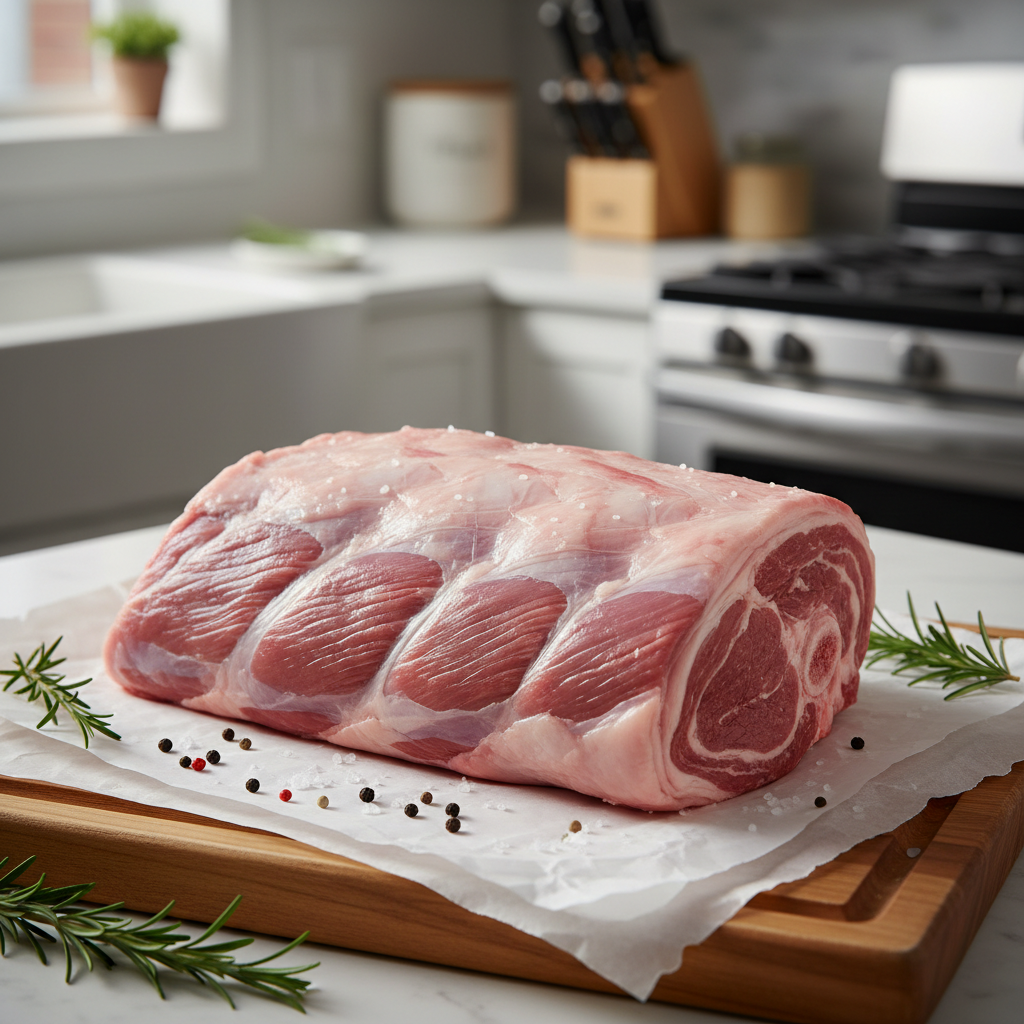 Lamb Shoulder, raw meat image with some background. 750 by 750 pixel dimension. Must look real lamb shoulder meat.